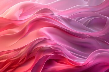 Poster - Elegant Flowing Waves of Pink and Red Silk Textures
