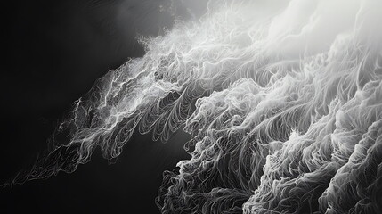 Poster - Captivating abstract white smoke dancing in darkness a mesmerizing visual experience of ethereal elegance and mystery