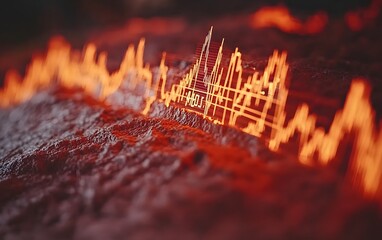 Poster - A glowing soundwave visualization on a textured surface.