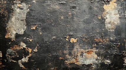 Poster - Weathered metal surface scanned film texture dusty scratches and a deep charcoal hue creating an atmospheric and nostalgic dark background