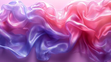 Poster - White transparent plastic film wrap soft lavender tones adding a calming pastel touch to the texture with light folds and reflections for an elegant background