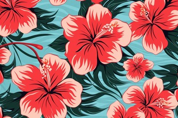 Poster - Flowers pattern backgrounds hibiscus.