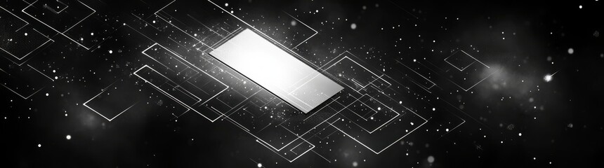 Poster - retro game ui design element, signboard decoration using vintage silver frames isolated on black bac