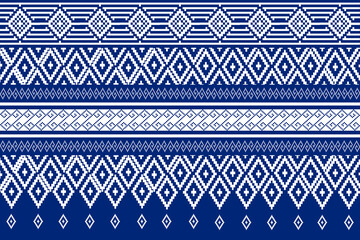 Canvas Print - , Thai pattern, Geometric,seamless pattern, Navajo, traditional ethnic, fabric pattern for textiles, rugs, wallpaper, clothing, sarong, batik, wrapping, embroidery, print, background, cover, illustrat