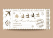 © Oleh - An airplane ticket. Boarding pass template. Christmas ticket with airplane and reindeer. Printable vector image