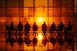 © Valentin - Silhouetted Figures in a Boardroom Against a Stunning Sunset