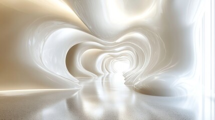 Poster - Striped futuristic background with white stripes. Illustration in 3D