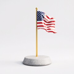 3D Render of American Flag