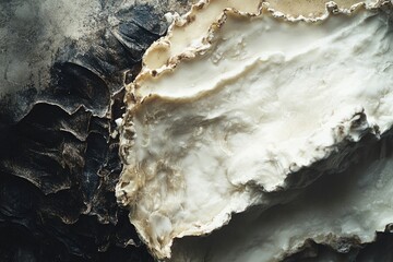 Canvas Print - Close-up of White and Black Textured Rock Formations