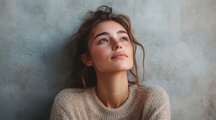 Casual portrait of an individual with a prominent double chin, seated comfortably, head tilted slightly downward, conveying a relaxed demeanor