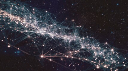cosmic network. abstract image of a celestial network with glowing stars, symbolizing connection, un