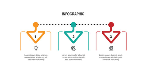 Poster - Timeline process template infographic with line and icons