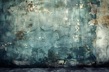 Wall Mural - A wall that has some peeling paint on it