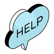 © Rabiya - A flat design icon of cloud help