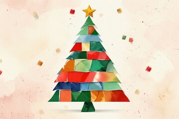 Canvas Print - Christmas tree paper celebration creativity.