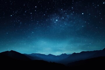 Wall Mural - star night sky landscape.