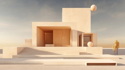 Poster - Modern Minimalist Architecture with Geometric Shapes