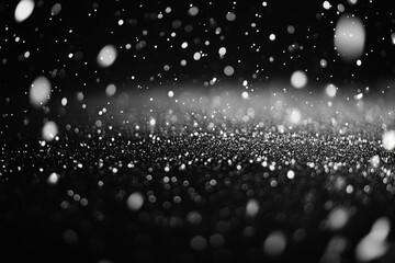 Wall Mural - a real snowfall in a winter night on a black background. suitable for graphic design or as an overla
