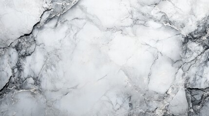 Poster - A white marble wall with cracks and crevices