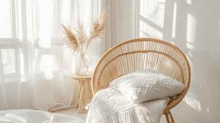 Poster - Cozy Minimalist Cotton Throw Blanket on Chair
