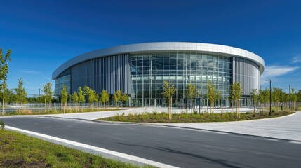 Poster - Modern Sports Facility with Striking Architecture