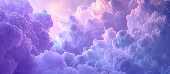 Wall Mural - dreamy background featuring cotton candy purple clouds against a fantasy sky with copy space image