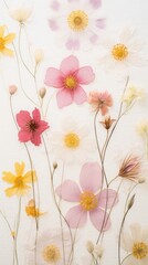 Canvas Print - Real pressed spring flowers backgrounds pattern petal.