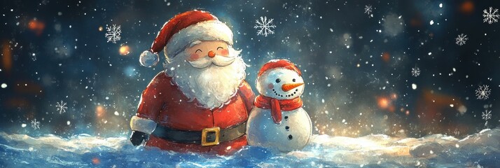 Cute snowman. Winter holiday theme.