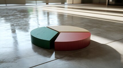 Aufkleber - A zoomed-in view of a pie chart displaying regional market share at a corporate strategy event