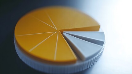 Aufkleber - A high-detail close-up of a pie chart highlighting rising market share during a company review session
