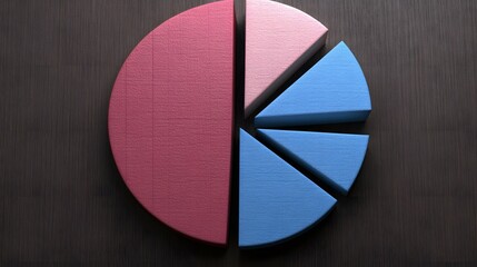 Aufkleber - A close-up of a pie chart showing a decrease in market share during a quarterly business analysis