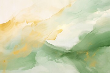 Wall Mural - Abstract green beige backgrounds painting art creativity.