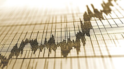 Aufkleber - A detailed view of a financial chart showing a decrease in market value during a quarterly report
