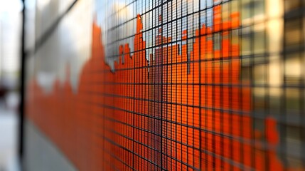 Aufkleber - A detailed view of a financial chart showing a decrease in market value during a quarterly report
