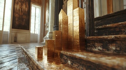 Aufkleber - A macro view of a bar chart illustrating increasing returns on Ethereum staking during a global investment forum
