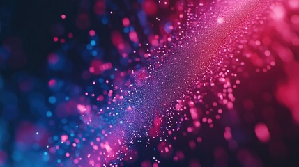 Poster - Abstract holographic interface with floating data particles on a tech background.