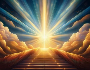 Wall Mural - abstract heavenly background light from heaven revelation concept