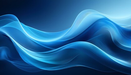 Wall Mural - an abstract blue wave background in the style of dynamic color contrasts smokey background elegant abstraction