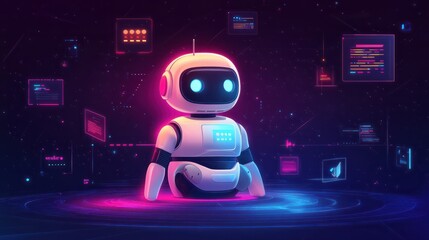Poster - chatbot conversation ai artificial intelligence technology online customer service.digital chatbot, 