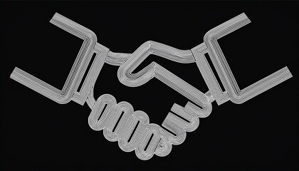 handshake business icon agreement between partners or companies symbol in line simple style