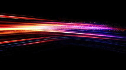 Aufkleber - Dynamic light streaks on a dark background representing digital speed in technological processes