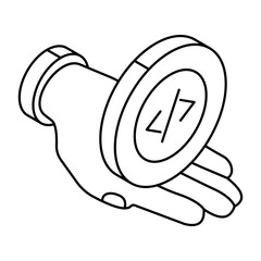 Premium design icon of coding