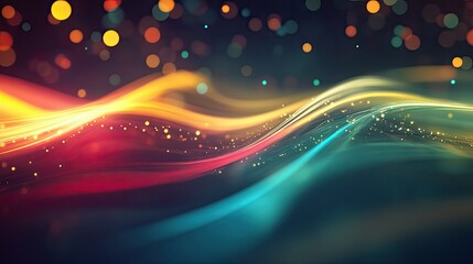 Aufkleber - Flowing light paths and digital particles in motion on a high-tech background