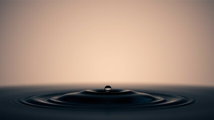 Poster - Water drop creating ripples in calm water.