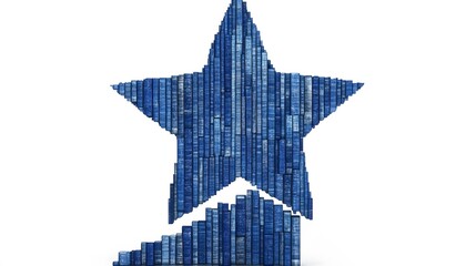 Wall Mural - A star icon integrated into a rising line graph, representing high growth and success, floating with no background