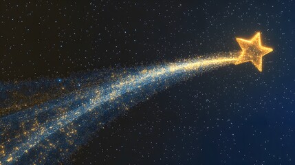 Wall Mural - A digital star icon shooting through an ascending graph, representing high growth, no background