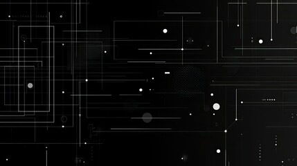 Leinwandbilder - Intersecting digital lines and geometric shapes for a modern tech process interface background
