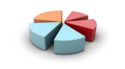 Poster - A clean and modern cluster segment chart, with circular sections color-coded to show business segments, no background