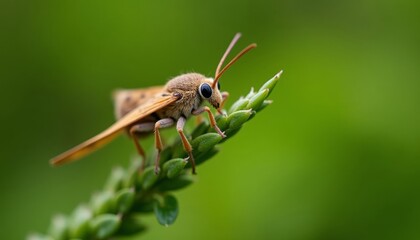 Canvas Print -  Natures tiny guardian on a leafy stage