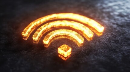 Poster - Glowing wifi symbol representing internet connection